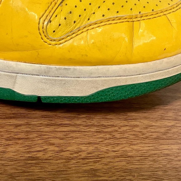 Nike Dunk Hi Top Brazil Sneakers Yellow and Green Laces Men’s Size 13 Streetware - Picture 9 of 13